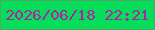 文字の大きさ：5、枠の色：4fa960、背景の色：04de5b、文字の色：ae22a7 無料ブログパーツのブログ時計