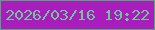 文字の大きさ：4、枠の色：4fa977、背景の色：a81dbc、文字の色：71c598 無料ブログパーツのブログ時計