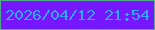文字の大きさ：5、枠の色：4fab88、背景の色：7618ff、文字の色：34a5f8 無料ブログパーツのブログ時計