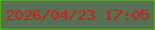 文字の大きさ：1、枠の色：4fb108、背景の色：557055、文字の色：d41f17 無料ブログパーツのブログ時計
