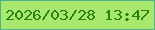 文字の大きさ：3、枠の色：4fb18c、背景の色：a8e96d、文字の色：27830e 無料ブログパーツのブログ時計