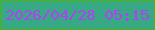 文字の大きさ：3、枠の色：4fb30b、背景の色：37aa85、文字の色：b33ef7 無料ブログパーツのブログ時計