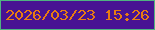 文字の大きさ：4、枠の色：4fb381、背景の色：481393、文字の色：e97c11 無料ブログパーツのブログ時計