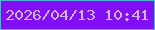 文字の大きさ：2、枠の色：4fb3d3、背景の色：820ef6、文字の色：d0b4dd 無料ブログパーツのブログ時計