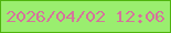 文字の大きさ：1、枠の色：4fb40d、背景の色：9aee6f、文字の色：d5739c 無料ブログパーツのブログ時計
