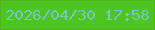文字の大きさ：5、枠の色：4fb414、背景の色：4cc523、文字の色：70c9c5 無料ブログパーツのブログ時計