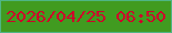 文字の大きさ：2、枠の色：4fb585、背景の色：419b20、文字の色：cf002a 無料ブログパーツのブログ時計