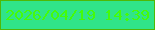 文字の大きさ：5、枠の色：4fb806、背景の色：30e489、文字の色：45fb09 無料ブログパーツのブログ時計