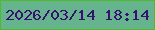 文字の大きさ：1、枠の色：4fbb2a、背景の色：66b48e、文字の色：381071 無料ブログパーツのブログ時計