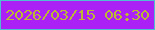 文字の大きさ：4、枠の色：4fbdd2、背景の色：ab21f5、文字の色：bdb833 無料ブログパーツのブログ時計