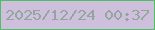 文字の大きさ：4、枠の色：4fbf64、背景の色：cebfdd、文字の色：92a69d 無料ブログパーツのブログ時計