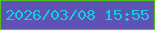 文字の大きさ：4、枠の色：4fc117、背景の色：5e53b5、文字の色：10cee4 無料ブログパーツのブログ時計