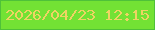 文字の大きさ：1、枠の色：4fc139、背景の色：73e234、文字の色：eed463 無料ブログパーツのブログ時計