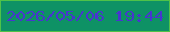 文字の大きさ：4、枠の色：4fc249、背景の色：0e9265、文字の色：4835d0 無料ブログパーツのブログ時計