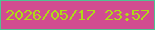 文字の大きさ：3、枠の色：4fc292、背景の色：d14c90、文字の色：aedb17 無料ブログパーツのブログ時計