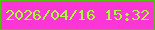 文字の大きさ：1、枠の色：4fc30f、背景の色：fb36d5、文字の色：aafb38 無料ブログパーツのブログ時計