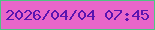 文字の大きさ：4、枠の色：4fc583、背景の色：e966ca、文字の色：5b14b0 無料ブログパーツのブログ時計