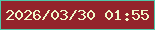 文字の大きさ：3、枠の色：4fc7a9、背景の色：93232b、文字の色：f0faca 無料ブログパーツのブログ時計
