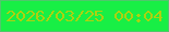 文字の大きさ：1、枠の色：4fc86b、背景の色：18ef45、文字の色：acd210 無料ブログパーツのブログ時計