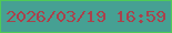 文字の大きさ：1、枠の色：4fca56、背景の色：46a093、文字の色：aa414b 無料ブログパーツのブログ時計