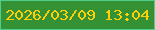 文字の大きさ：2、枠の色：4fcd8c、背景の色：349134、文字の色：ffcf07 無料ブログパーツのブログ時計