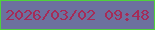 文字の大きさ：1、枠の色：4fd13b、背景の色：6c719e、文字の色：a52b57 無料ブログパーツのブログ時計