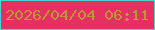 文字の大きさ：5、枠の色：4fd2cd、背景の色：e53061、文字の色：c09438 無料ブログパーツのブログ時計