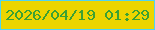 文字の大きさ：4、枠の色：4fd4f2、背景の色：ecd500、文字の色：3aa133 無料ブログパーツのブログ時計