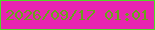 文字の大きさ：4、枠の色：4fdb26、背景の色：e725b1、文字の色：69a41c 無料ブログパーツのブログ時計