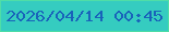 文字の大きさ：3、枠の色：4fdda7、背景の色：35ccc0、文字の色：1963ba 無料ブログパーツのブログ時計