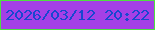 文字の大きさ：1、枠の色：4fdf41、背景の色：a440e6、文字の色：1847d0 無料ブログパーツのブログ時計