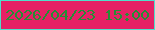 文字の大きさ：2、枠の色：4fdfcb、背景の色：e62065、文字の色：258e35 無料ブログパーツのブログ時計