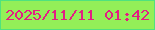 文字の大きさ：4、枠の色：4fe27e、背景の色：93ef58、文字の色：e31e83 無料ブログパーツのブログ時計
