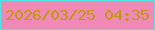 文字の大きさ：3、枠の色：4fe3e4、背景の色：f189b7、文字の色：be990f 無料ブログパーツのブログ時計