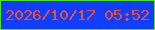 文字の大きさ：5、枠の色：4fe418、背景の色：113dfd、文字の色：f14f35 無料ブログパーツのブログ時計