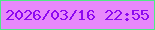 文字の大きさ：3、枠の色：4fe986、背景の色：e788fb、文字の色：8d08f0 無料ブログパーツのブログ時計