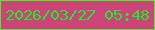 文字の大きさ：3、枠の色：4fea2b、背景の色：cd4478、文字の色：1aed2b 無料ブログパーツのブログ時計