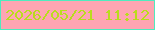 文字の大きさ：2、枠の色：4febbe、背景の色：fea5b2、文字の色：b9dc1d 無料ブログパーツのブログ時計