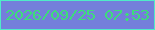 文字の大きさ：1、枠の色：4febc8、背景の色：747fdb、文字の色：3ddd7a 無料ブログパーツのブログ時計
