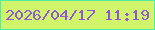 文字の大きさ：2、枠の色：4feca6、背景の色：d0f56b、文字の色：9057d7 無料ブログパーツのブログ時計