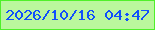 文字の大きさ：5、枠の色：4ff02a、背景の色：baf79d、文字の色：1150fb 無料ブログパーツのブログ時計