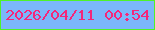 文字の大きさ：5、枠の色：4ff328、背景の色：7bb7fa、文字の色：f5267a 無料ブログパーツのブログ時計