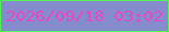 文字の大きさ：4、枠の色：4ff352、背景の色：858cce、文字の色：e648c6 無料ブログパーツのブログ時計
