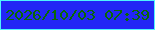 文字の大きさ：4、枠の色：4ff3fc、背景の色：2226f5、文字の色：0a6706 無料ブログパーツのブログ時計