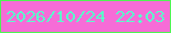 文字の大きさ：4、枠の色：4ff453、背景の色：f66cd7、文字の色：5bfdcb 無料ブログパーツのブログ時計