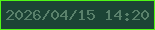 文字の大きさ：3、枠の色：4ff516、背景の色：1c4335、文字の色：59806b 無料ブログパーツのブログ時計