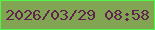 文字の大きさ：3、枠の色：4ff547、背景の色：82a554、文字の色：5f234e 無料ブログパーツのブログ時計