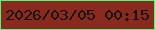 文字の大きさ：4、枠の色：4ff878、背景の色：8a2a1f、文字の色：151614 無料ブログパーツのブログ時計
