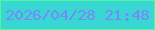 文字の大きさ：1、枠の色：4ff89f、背景の色：38d7d4、文字の色：7789f8 無料ブログパーツのブログ時計