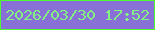 文字の大きさ：3、枠の色：4ff931、背景の色：8870d6、文字の色：84f282 無料ブログパーツのブログ時計